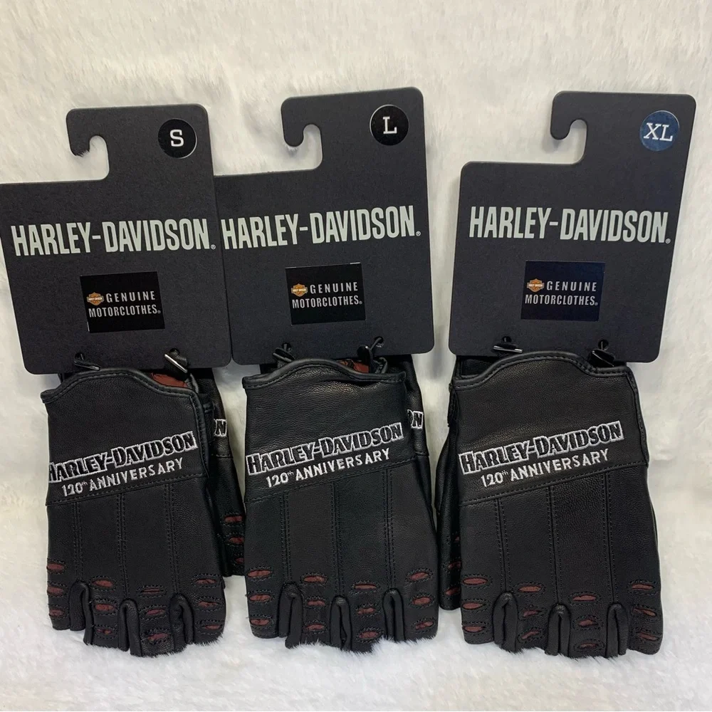 Harley-Davidson Men's 120th Anniversary True North Fingerless Gloves - Picture 16 of 16